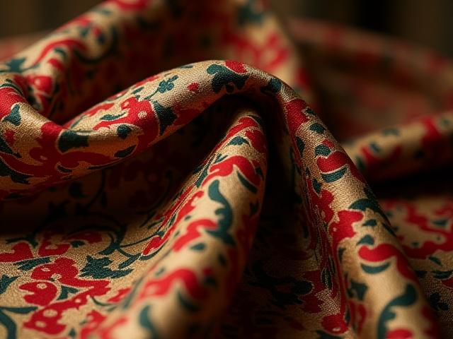 Történelmi barokk mintás selyemszövet rekonstrukció