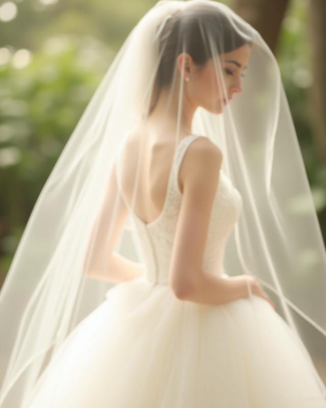 Részletgazdag, kézzel hímzett selyem menyasszonyi fátyol